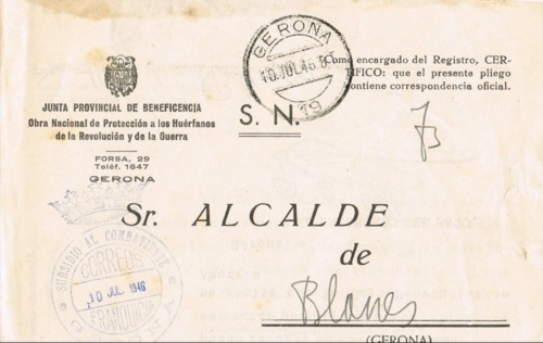 GERONA , subsidio Combatiente 1946