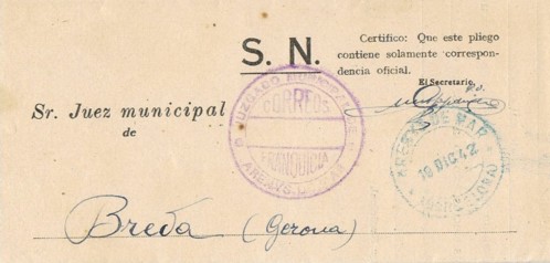 ARENYS de MAR (Barcelona) juzgado municipal decapitado 1942