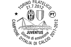 JUVENTUS DE TURÍN. Matasello de 1º Día de Torino. 21 de Julio de 2012.
