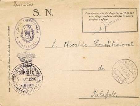 HOSTALRICH (Gerona), Ayuntamiento 1926