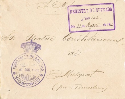 PORT BOU (Gerona) Inspección de Sanidad 1911