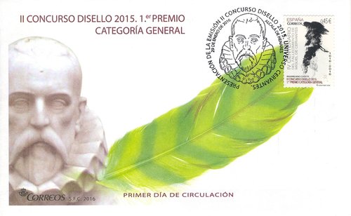 2016-01-29. Disello. Universo Cervantes. Sello categoria general. Presentacion. 29-01-2016. Sobre matasellado. Baja.jpg