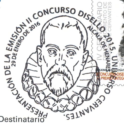 2016-01-29. Disello. Universo Cervantes. Presentacion. 29-01-2016. Matasellos.jpg