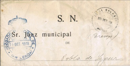 OS de BALAGUER (Lerida) Juzgado Municipal 1918