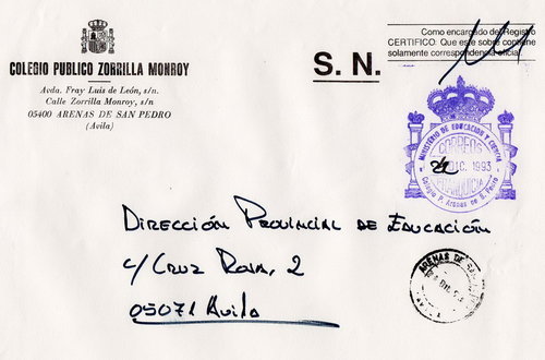 FRAN EDU Avila ARENAS DE SAN PEDRO CP Zorrilla Monroy 1993 R.jpg
