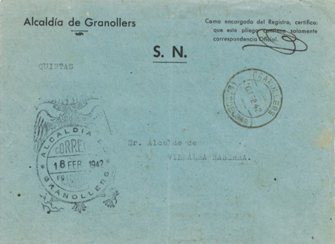 GRANOLLERS (Barcelona) Alcaldia 1942