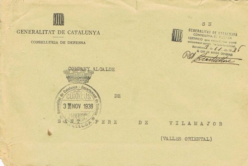 BARCELONA, Generalitat Deartamento Defensa 1936