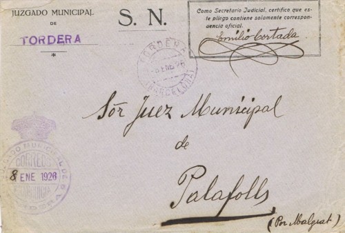 TORDERA (Barcelona) Juzgado Municipal 1926
