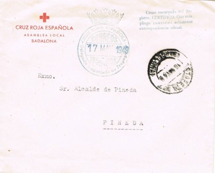 BADALONA (Barcelona) Cruz Roja, Delegado negociado propaganda 1949