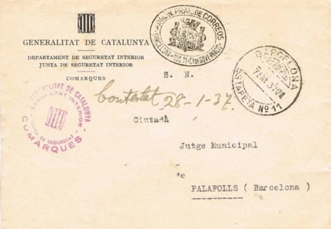 BARCELONA, Correos 1937