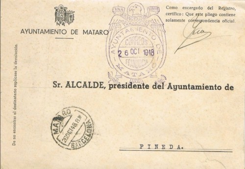 MATARÓ (Barcelona) Ayuntamiento 1948