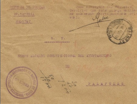 MALGRAT (Barcelona) Artilleria Agrupación Bateria de costa 1938