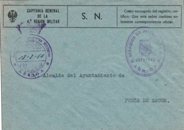 LERIDA, Junta provincial de Transportes Militares 1964