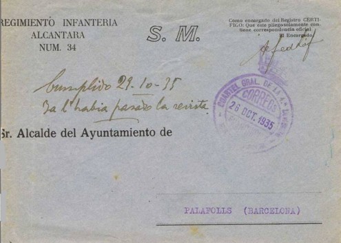 BARCELONA, Cuartl general 4º Divsion, Regimiento Alcantara