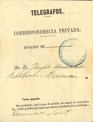 Agora 1864  Sobre de telegrafos certificado dirigida a CADIZ.jpg