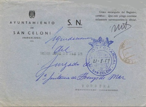 SAN CELONI (barcelona) Juzgado 1959