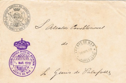 ARENYS de MAR (Barcelona), Cámara agricola 1910