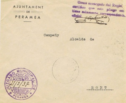 PERAMEA (Lerida), Juzgado Municipal 1937