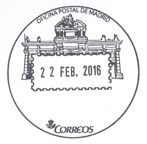 Matasellos turistico. Madrid. Oficina postal. 2016-02-22.jpg