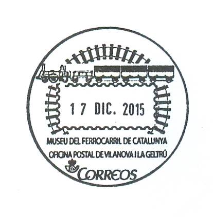 ESPAÑA Sellos Trenes Matasellos Vilanova 2015.jpg