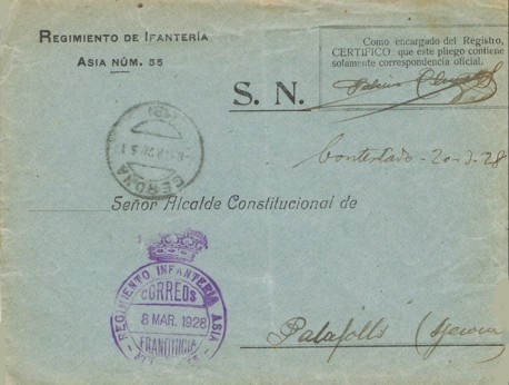 GERONA, Regiminto Infanteria Asia 1928
