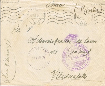 MELILLA, Artilleria 1926