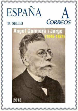 Sello personalizado. Sant Feliu de Llobregat. 2013. Edición privada. Ángel Guimerà i Jorge. Boceto.jpg