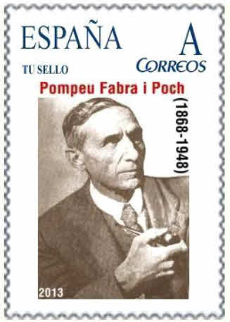 Sello personalizado. Sant Feliu de Llobregat. 2013. Edición privada. Pompeu Fabra i Poch. Boceto.jpg