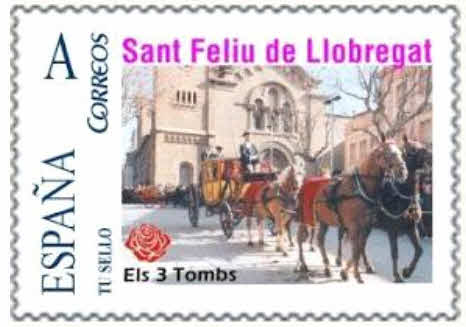 Sello personalizado. Sant Feliu de Llobregat. 2013. 20. Els 3 Tombs. Boceto.jpg