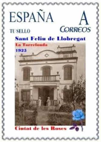Sello personalizado. Sant Feliu de Llobregat. 2012. 19. La Torrefonda 1923. Ciutat de les Roses. Boceto.jpg