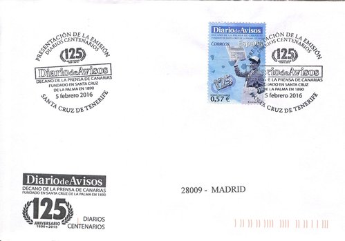2016-02-05. Diarios Centenarios. Diario de Avisos. Presentacion. 10-03-2016. Sobre matasellado. Baja.jpg