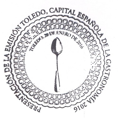 2016-01-20. Toledo, Capital Espanola de la Gastronomia 2016. Presentacion. 3. 14-03-2016. Matasellos. Baja.jpg