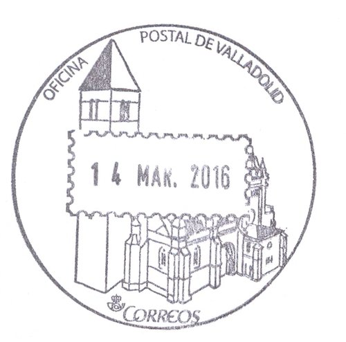 Matasellos turistico. Valladolid. Oficina postal. 2016-03-14. Matasellos. Baja.jpg