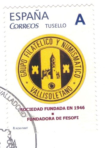 Sello personalizado. Valladolid. 2016. Grupo Filatelico y Numismatico Vallisoletano. Baja.jpg