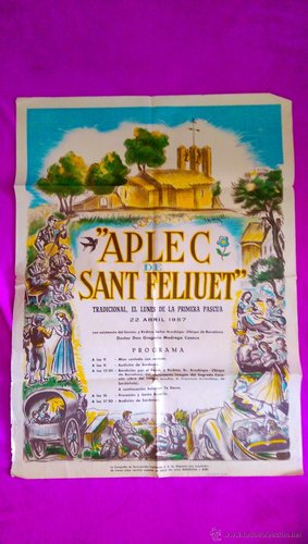 SANT FELIUET 1957. cartel de l'Aplec