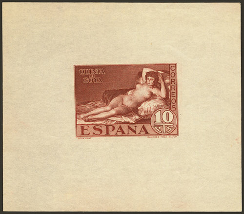 1930. Tres PRUEBAS DE LOS PUNZONES DEFINITIVOS, en los colores adoptados. MAGNIFICAS Y EXTRAORDINARIAMENTE RARAS. (Gálvez 2613-15).jpg