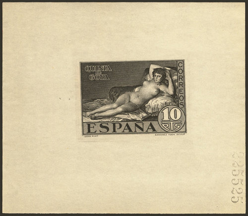 1930. Tres PRUEBAS DE LOS PUNZONES DEFINITIVOS, en negro. MAGNIFICAS Y EXTRAORDINARIAMENTE RARAS. (Gálvez 261012).jpg