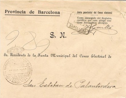 BARCELONA, Censo Electoral 1923
