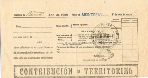 MONTSENY (Barcelona) electoral 1909
