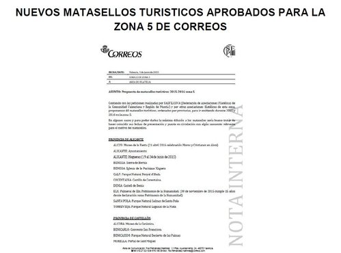 matasellos previstos zona 5