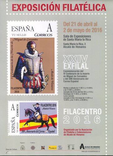 Alcala de Henares. 2016-04-21 al 02-05. Filacentro 2016. XXIV EXFILAL. Cartel Ayuntamiento. Definitivo. Baja.jpg