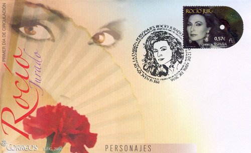 2016-04-12. Personajes. Rocio Jurado. Presentacion. 22-04-2016. Sobre matasellado. Baja.jpg