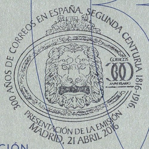 2016-04-21. 300 anos de Correos en Espana (1716-2016). Telegrafo. Segunda Centuria. Presentacion. 21-04-2016. Matasellos real. Baja.jpg