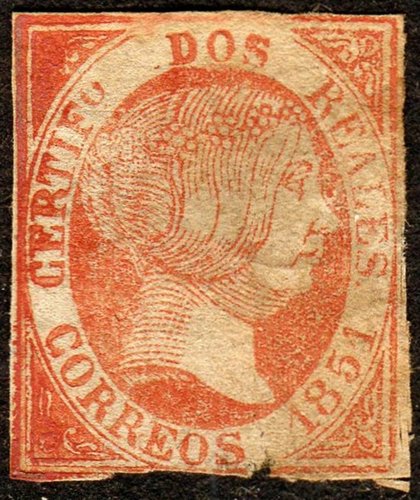 1851 Spain, Scott #8, VERY RARE, USED, FINE.jpg