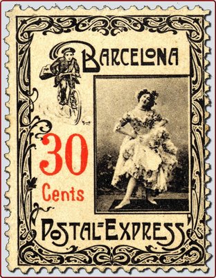 Sello de 1.904 Postal Exprés de Barcelona