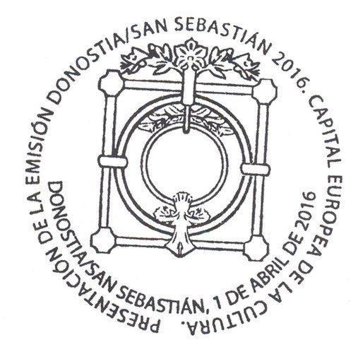 2016-04-01. San Sebastian, Capital Europea de la Cultura 2016. Presentacion. 29-04-2016. Matasellos. Baja.jpg