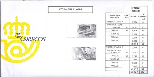 SAP 400061. S.191. Unipapel 2013. Estampillas ATM. Buzón y Telégrafo. 11,5x22,4. Anverso. Baja.jpg