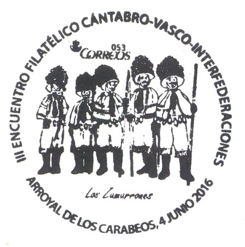 Arroyal de los Carabeos. 2016-06-04. Tarjeta del Correo. 39-1. Edificio de Correos de Santander. Matasellos. Baja.jpg
