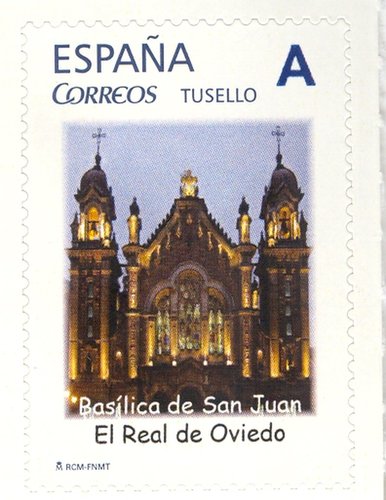 Sello personalizado. Oviedo. 2015-11-26. Centenario de la Basilica de San Juan el Real. Baja.jpg