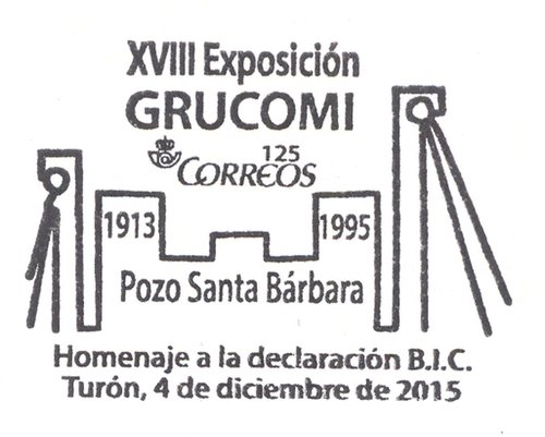 Sello personalizado. Turon. 2015-12-04. XVIII Expoosicion Santa Barbara. Matasellos. Baja.jpg